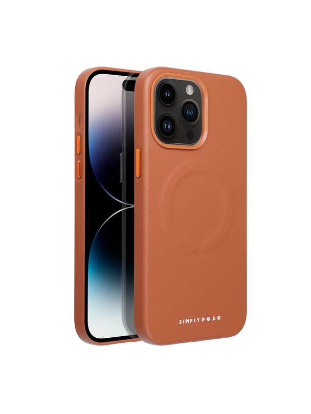ROAR futerał LEATHER MAG kompatybilny z MagSafe do IPHONE 14 Pro Max Brązowy