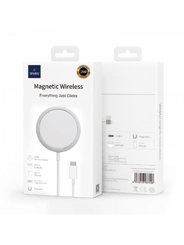 WiWU - Ładowarka bezprzewodowa 15W do telefonów kompatybilna z MagSafe Wi-W009