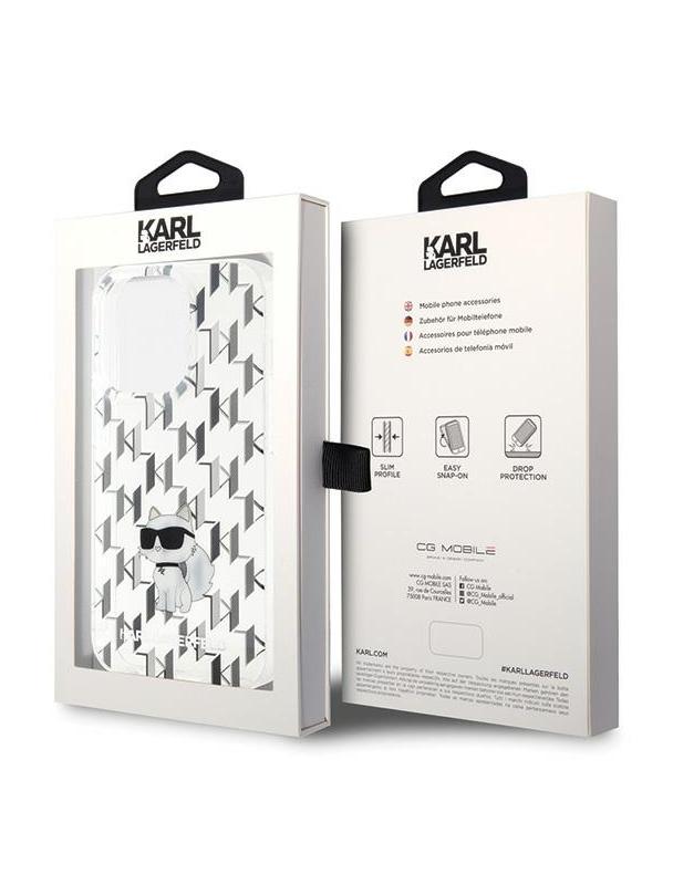 KARL LAGERFELD futerał do IPHONE 15 Pro Max KLHCP15XHNCMKLT (Monogram) transparentny