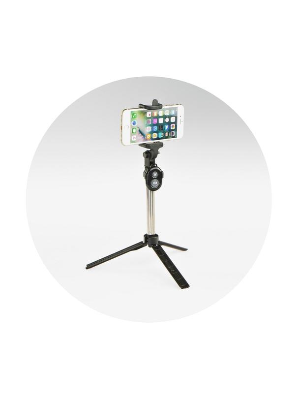 Uchwyt selfie z pilotem bezprzewodowym tripod czarny