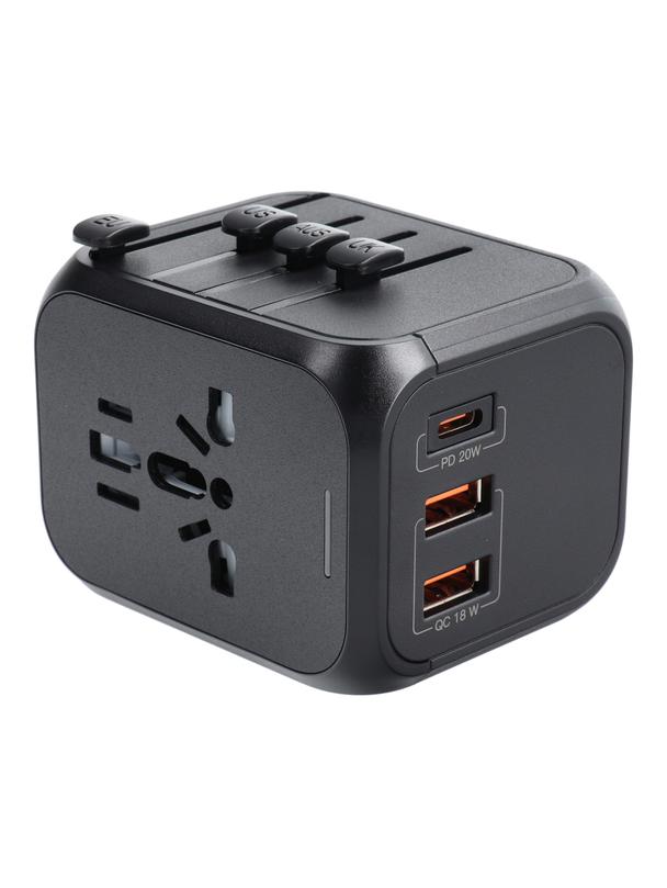 Ładowarka podróżna / adapter OL-309-PQ20 CAŁY ŚWIAT czarna