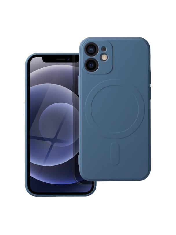 Futerał SILICONE MAG COVER kompatybilny z MagSafe do IPHONE 12 Mini niebieski