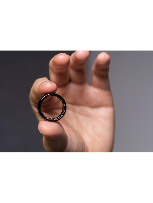 Smart Ring R11M- inteligentny pierścień ze stali ze stacją ładującą rozmiar 8 (18,1mm) czarny
