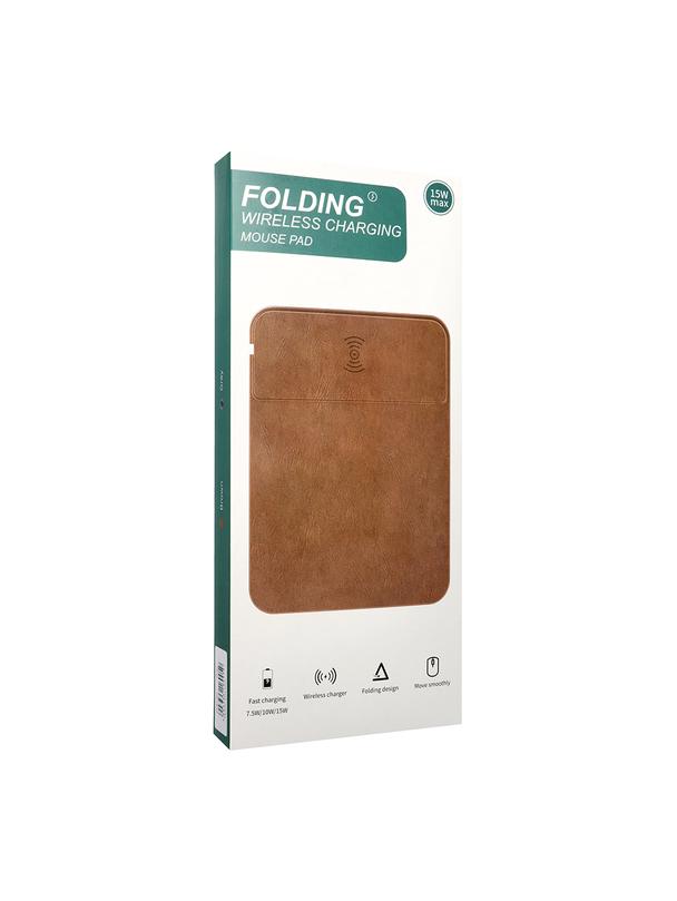 Podkładka pod mysz z ładowarką indukcyjną 15W OJD-82 brązowo szara