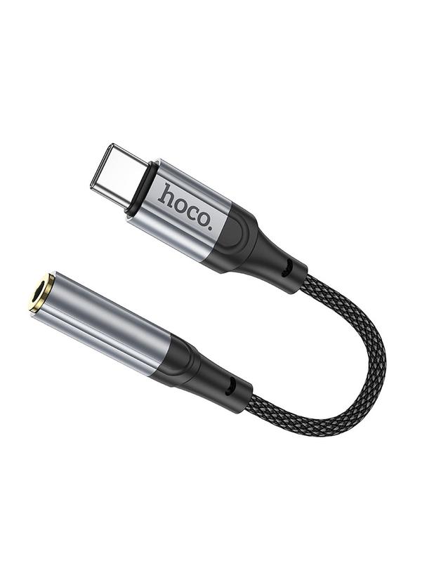 Adapter AUX USB C do Jack 3,5 mm Hoco 0,12 m LS36 czarny
