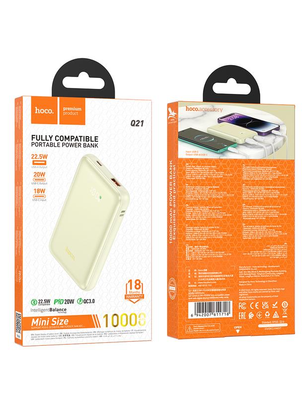 Powerbank Hoco 10000 mAh QC3.0 PD 3A 22,5W Q21 biały