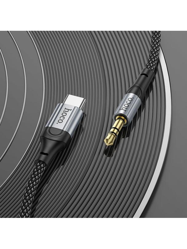 Kabel AUX USB C do Jack 3,5 mm Hoco 1 m UPA26 czarny