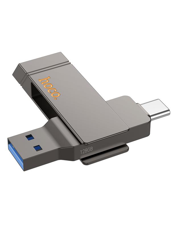 Pendrive 128GB USB 3.2 (USB A + USB C) Hoco UD15 szary