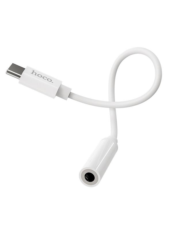 Adapter AUX USB C do Jack 3,5 mm Hoco LS30 biały