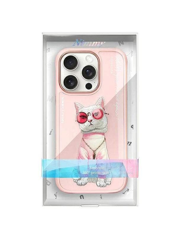 NIMMY futerał GLASSES COOL CAT do IPHONE 16 Pro różowy