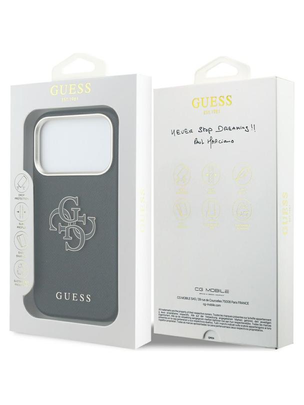 GUESS futerał do IPHONE 17 Pro Max GUHCP17X5PS4RGGK (PU FW Resin Logo) czarny