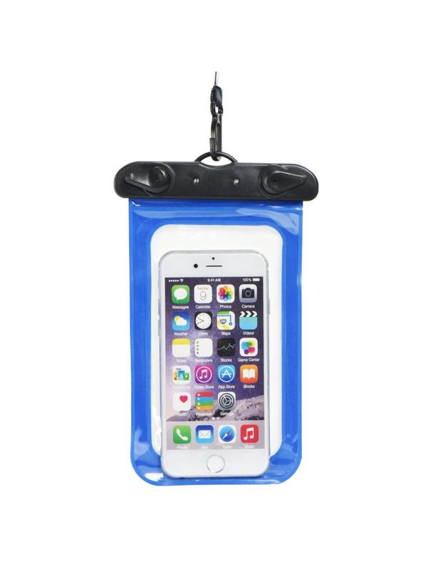 Etui na telefon uniwersalne wodoodporne z plastikowym zamknięciem niebieskie