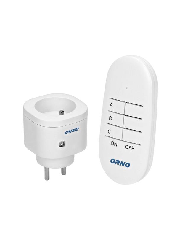 ORNO Gniazdo bezprzewodowe sterowane pilotem 1+1 mini (OR-GB-440)