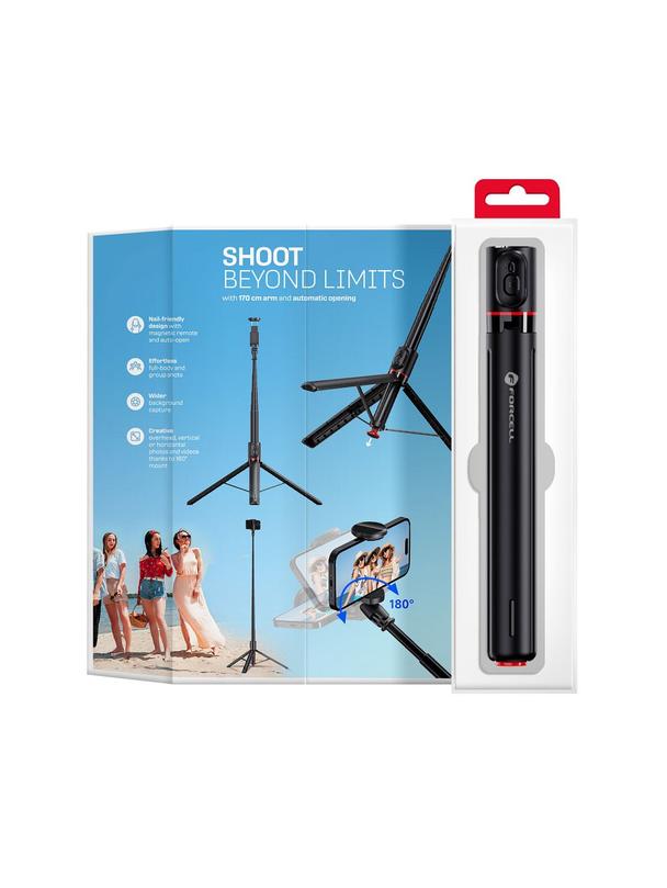 Selfie stick Forcell F-Grip F170XL tripod automatyczny z pilotem bezprzewodowym czarny