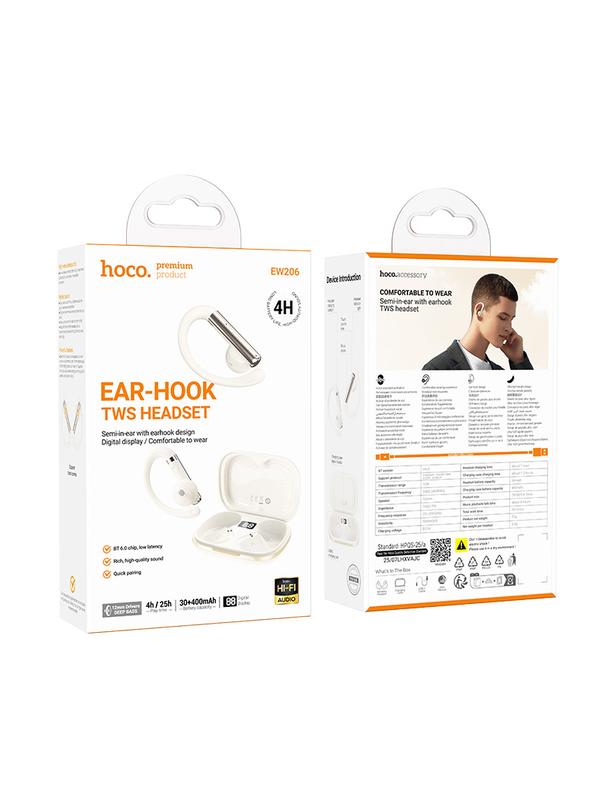 Słuchawki bezprzewodowe douszne Hoco TWS EW206 białe