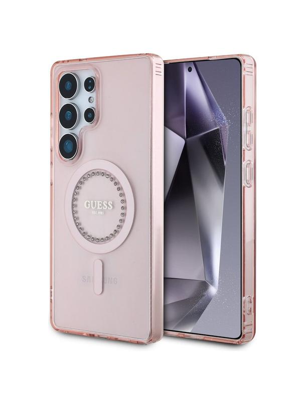 GUESS futerał do SAMSUNG S25 Ultra GUHMS25LPFTDTEP (Magnetic IML Rhinestones) różowy