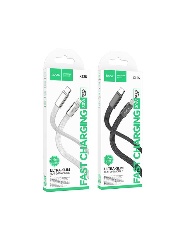 Kabel USB C do Lightning Hoco PD 30W 1 m płaski  X125 biały