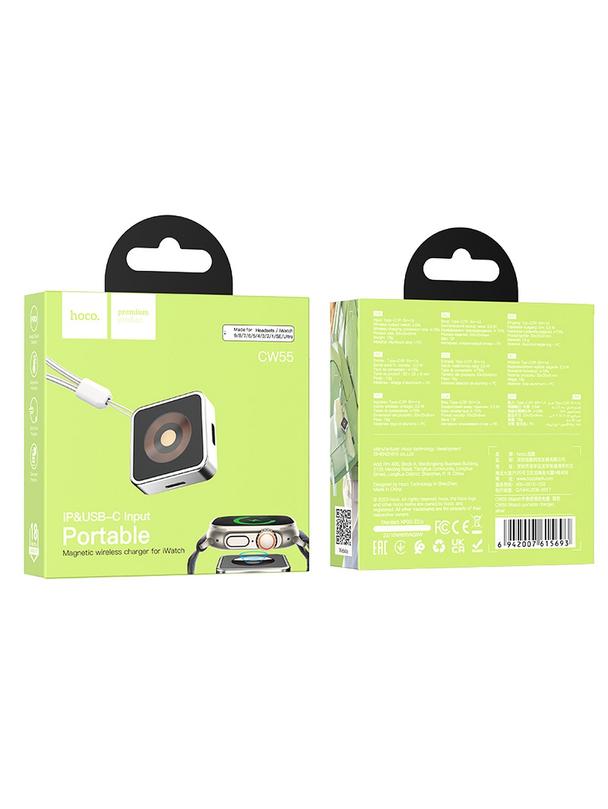 Ładowarka indukcyjna Hoco 2,5W kompatybilna z Apple Watch CW55 srebrna