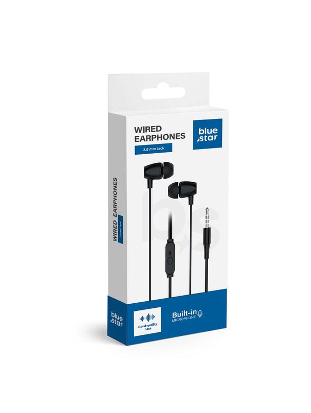 Słuchawki przewodowe douszne Jack 3,5 mm Blue Star PA-E67 1,2 m czarne