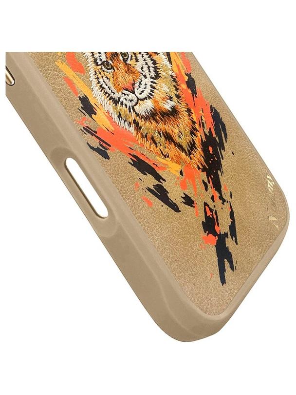 NIMMY futerał TYGRYS kompatybilny z MagSafe do IPHONE 16 Pro jasno brązowy