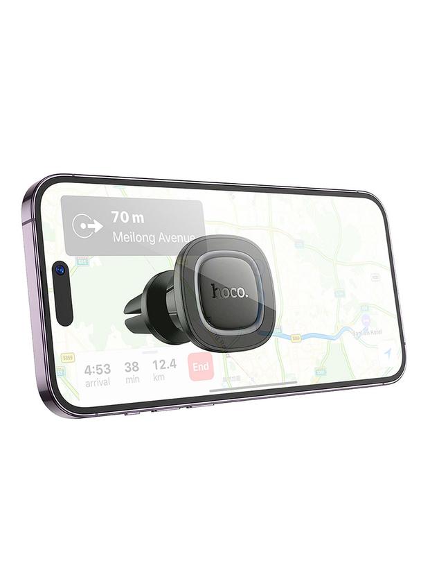 Uchwyt na telefon do samochodu magnetyczny Hoco do kratki H72 czarno szary