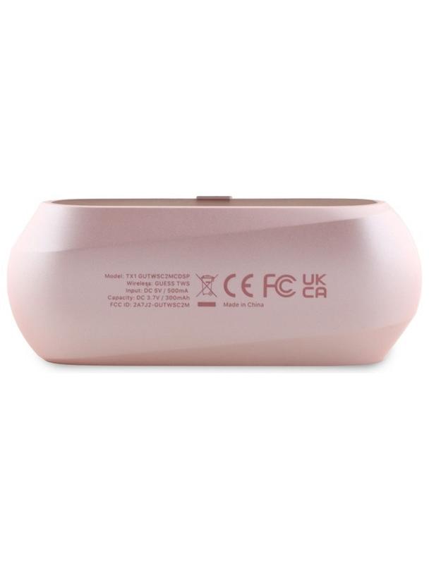 GUESS słuchawki bezprzewodowe bluetooth TWS GUTWSC2MCDSP (Elongated Metallic Classic Printed Logo) różowe