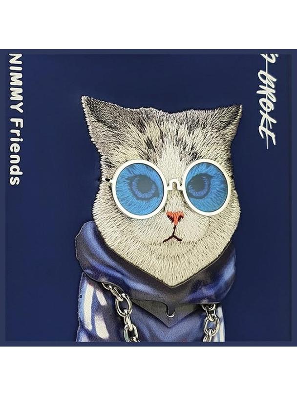 NIMMY futerał GLASSES COOL CAT do IPHONE 15 Pro niebieski