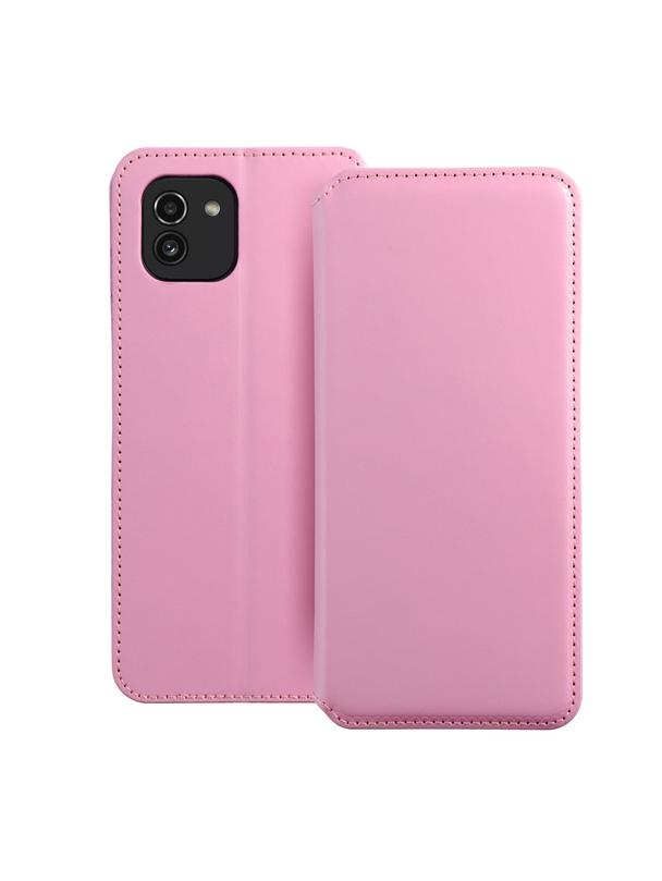 Kabura DUAL POCKET Book do SAMSUNG A03 jasny różowy