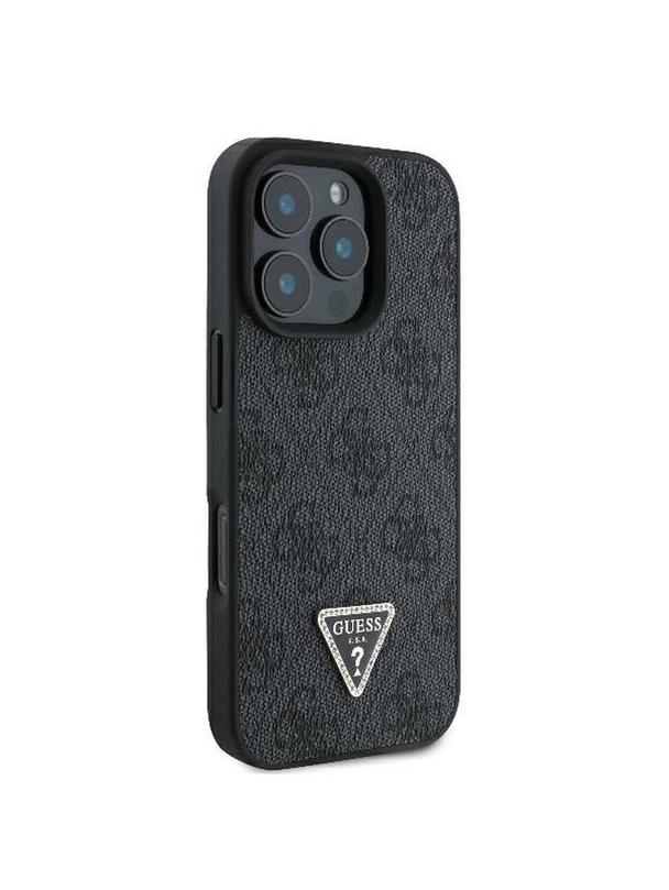 GUESS futerał do IPHONE 16 Pro GUHCP16LP4TDPK (PU Leather 4G Triangle Strass) czarny