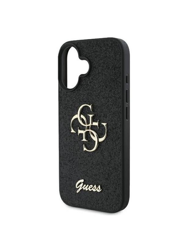 GUESS futerał do IPHONE 16 Plus GUHCP16MHG4SGK (Fixed Glitter Big 4G) czarny