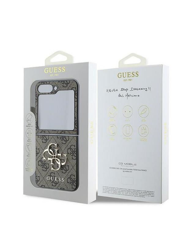 GUESS futerał do SAMSUNG Z Flip 6 GUHCZF64GMGBR (PU 4G Leather Metal Logo) brązowy