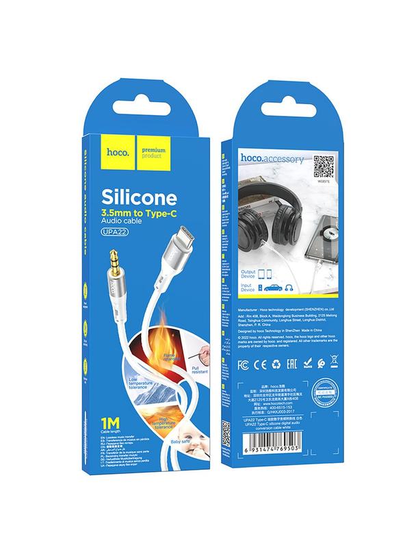 Kabel AUX Jack 3,5 mm do Lightning Hoco 1 m UPA22 biały