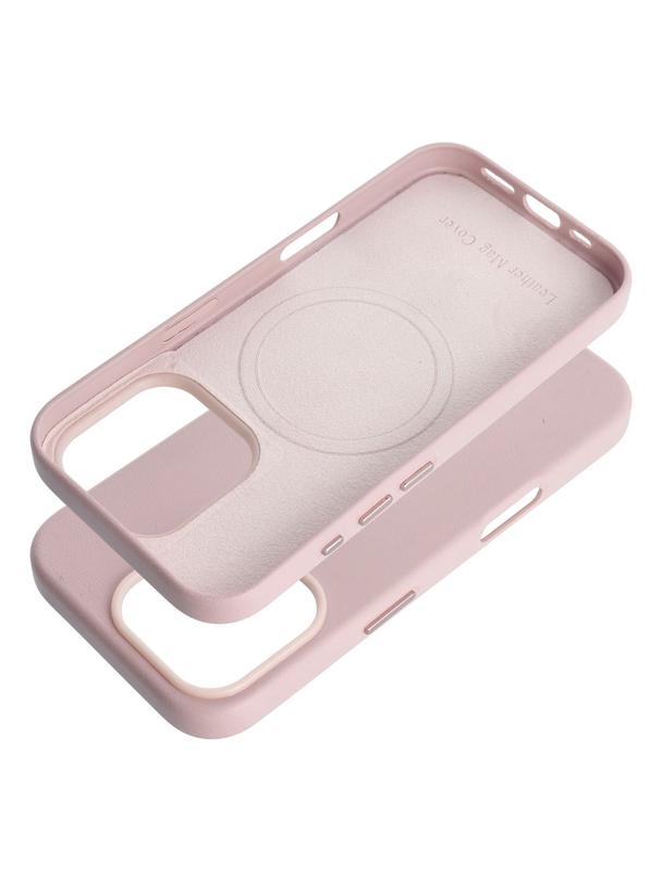 Futerał LEATHER MAG COVER kompatybilny z MagSafe do IPHONE 16 Pro różowy
