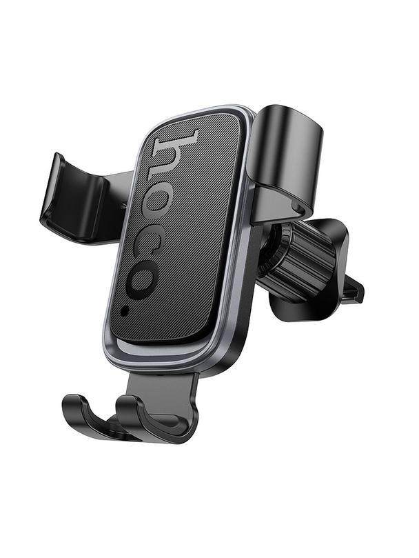 Uchwyt na telefon do samochodu grawitacyjny Hoco do kratki H80 czarno szary