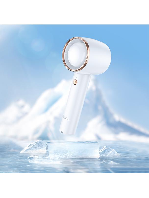 Wentylator przenośny Hoco super szybki z podstawką na telefon HX21 biały