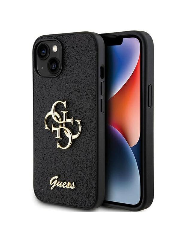 GUESS futerał do IPHONE 15 GUHCP15SHG4SGK (Fixed Glitter Big 4G) czarny