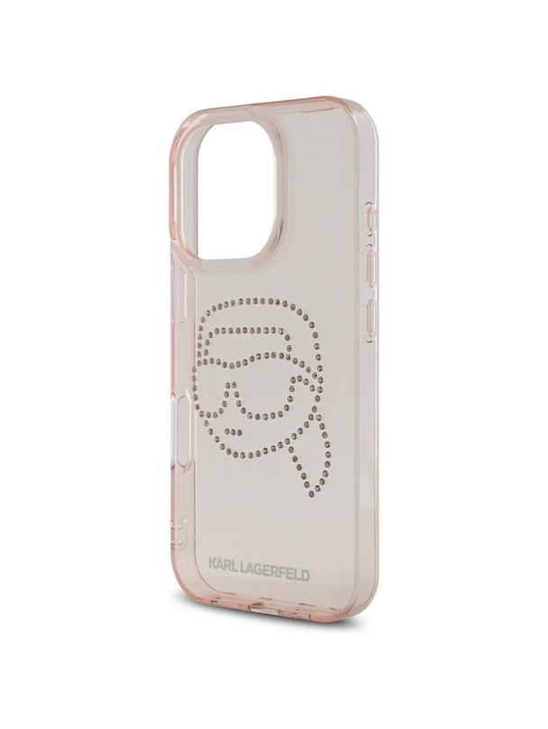 KARL LAGERFELD futerał do IPHONE 16 Pro KLHCP16LHKHDCELP (IML Rhinestones S K Head) różowy