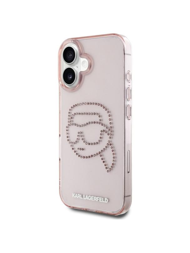 KARL LAGERFELD futerał do IPHONE 16 KLHCP16SHKHDCELP (IML Rhinestones S K Head) różowy