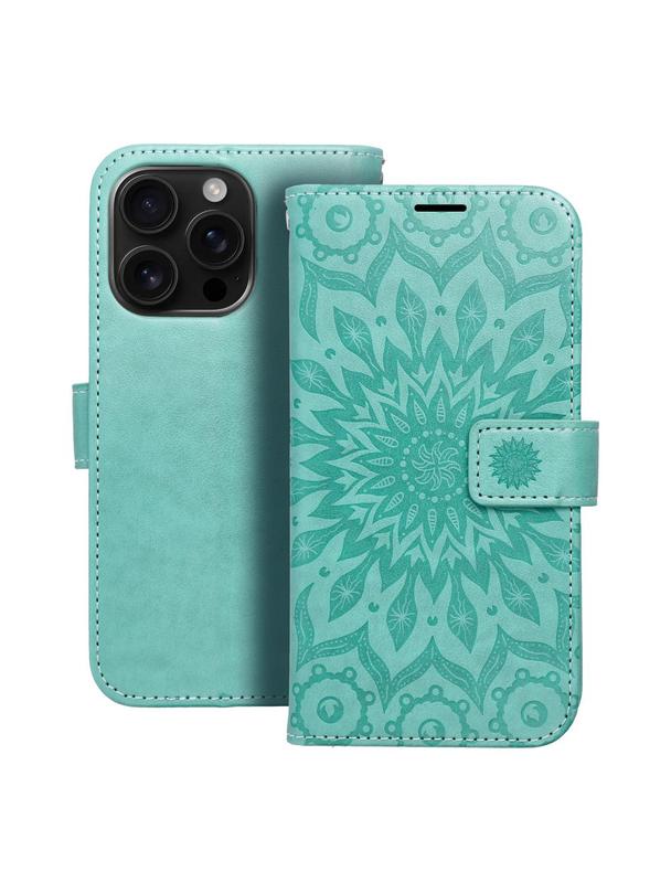 Kabura MEZZO Book do IPHONE 16 Pro mandala zielony