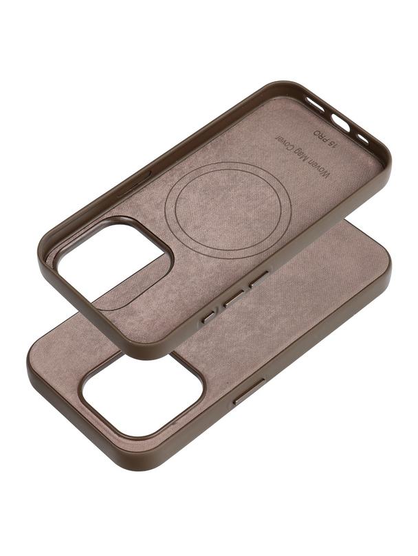 Futerał WOVEN MAG COVER kompatybilny z MagSafe do IPHONE 15 Pro jasny brązowy