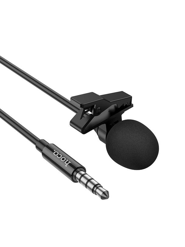 EOL Mikrofon krawatowy przewodowy Jack 3,5mm Hoco 2 m L14 czarny