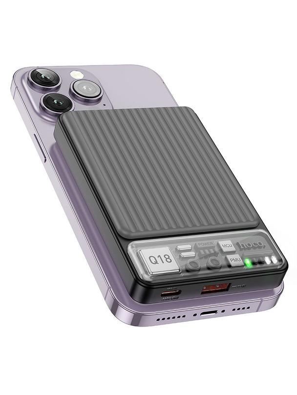 Powerbank zgodny z MagSafe Hoco 10000 mAh QC3.0 PD 3A 22,5W Q18 czarny