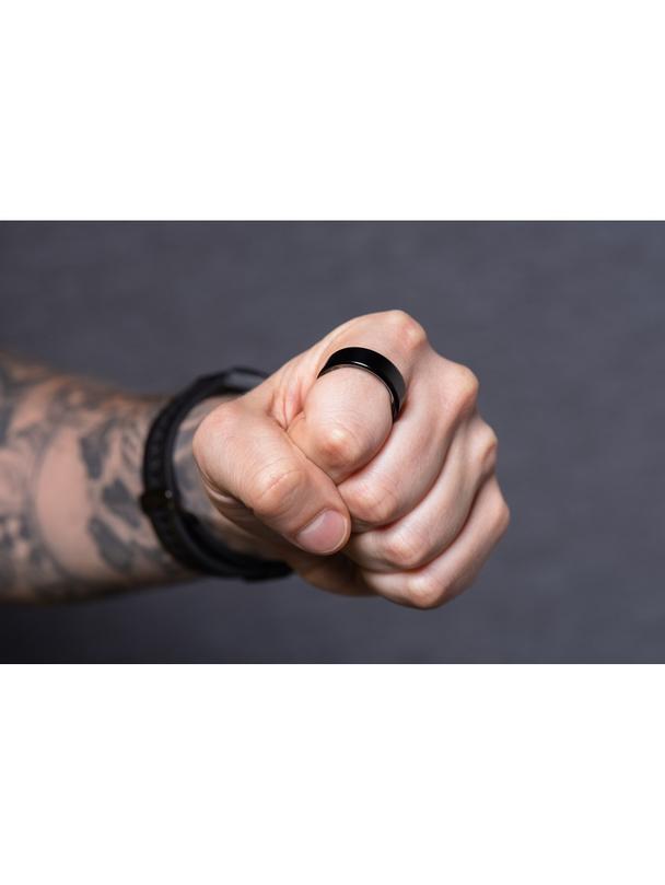 Smart Ring R11M- inteligentny pierścień ze stali ze stacją ładującą rozmiar 8 (18,1mm) czarny