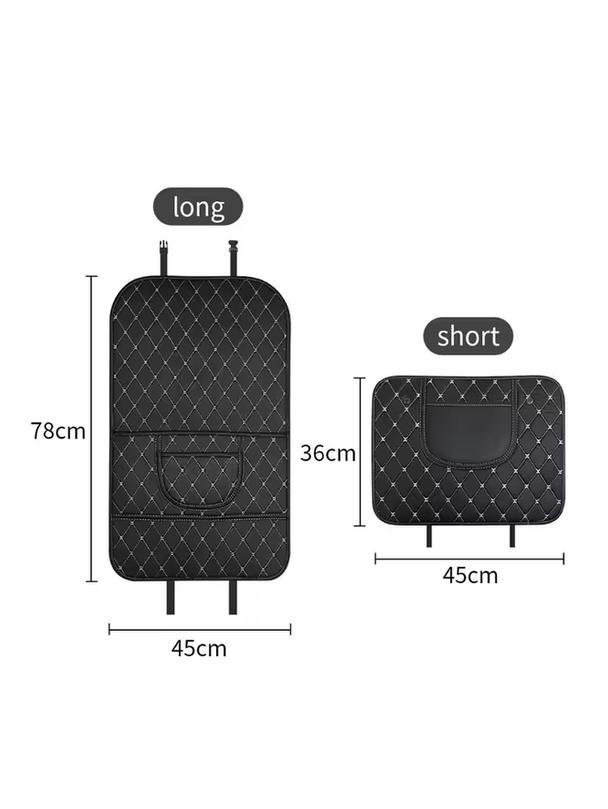 Mata ochronna skórzana na fotel samochodowy przeciw kopaniu z organizerem czarna