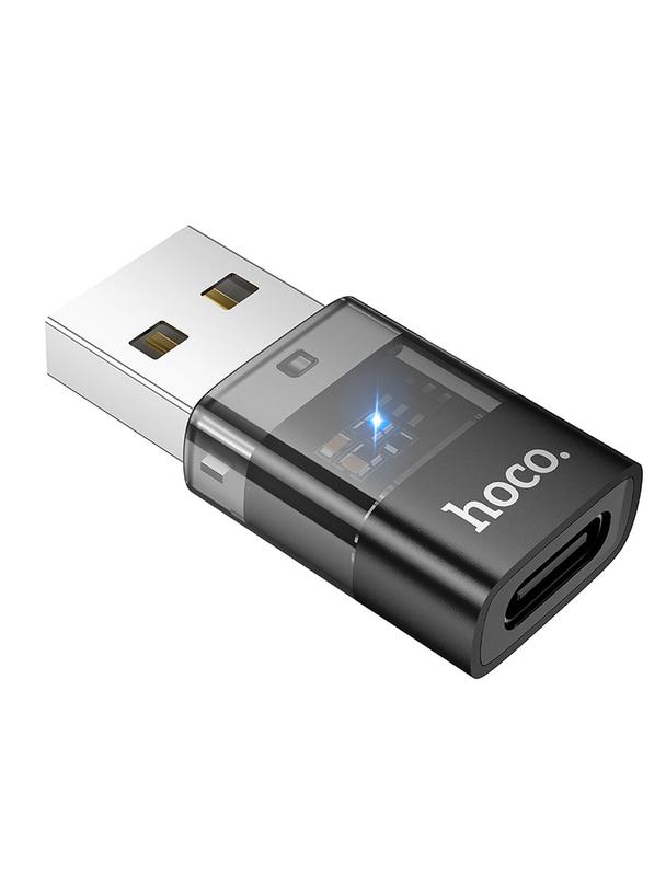 Adapter USB A do USB C Hoco UA36C transparentny czarny