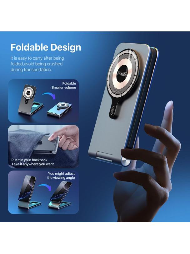 DUZZONA W22 - aluminiowa ładowarka indukcyjna, składana 3w1, kompatybilna z MagSafe 15W czarna