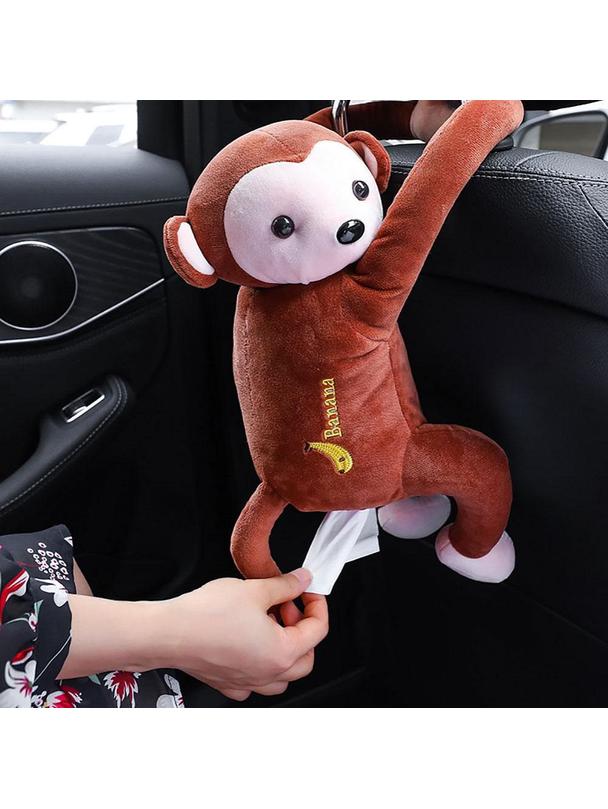 Pojemnik na chusteczki w kształcie małpy zawieszany brązowy