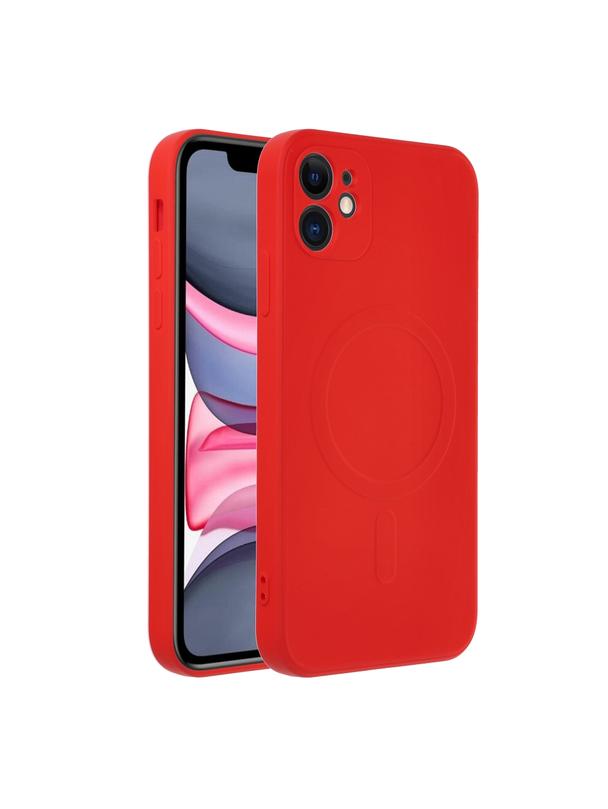 Futerał SILICONE MAG COVER kompatybilny z MagSafe do IPHONE 11 czerwony