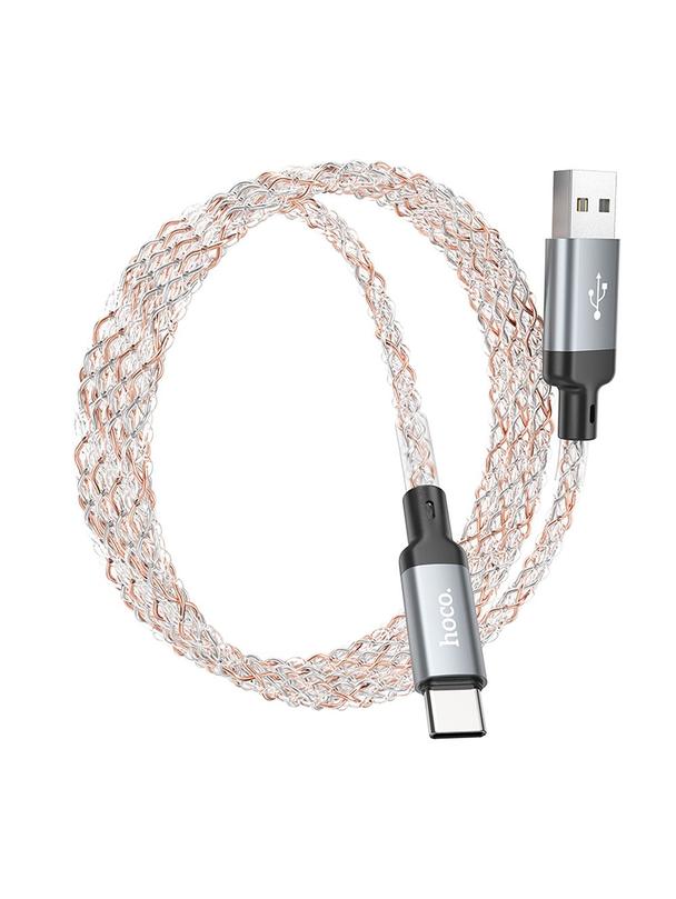 Kabel USB A do USB C Hoco 3A 1 m U112 szary
