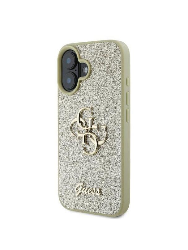 GUESS futerał do IPHONE 16 Plus GUHCP16MHG4SGD (Fixed Glitter Big 4G) złoty